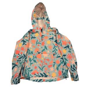 Nike Repel Floral Packable Golf Jacket Teal Orange Medium *read*